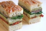 Peppered Columbus Salami pressed sandwich