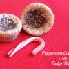 Peppermint cookie bites with fudge filling