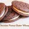 Easy Chocolate Peanut Butter Whoopie Pies using a cake mix