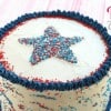 Red, White and Blue 4th of july cake @createdbydiane with Star