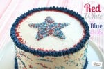 Red, White and Blue 4th of july cake @createdbydiane with Star
