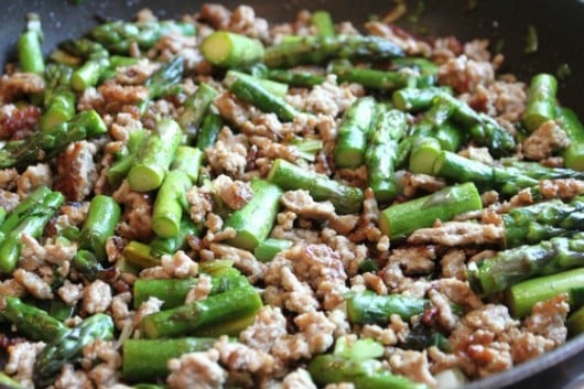 ground pork and asparagus for lo mein @createdbydiane