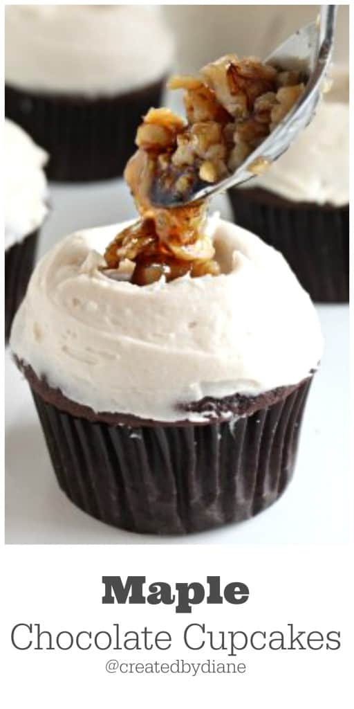 Maple Chocolate Cupcakes @createdbydiane