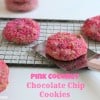 Pink Coconut Chocolate Chip Cookies @createdbydiane