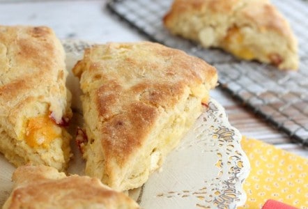 Nectarine and White Chocolate Chip Scones