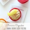Banana Cupcakes with Banana Brown Sugar Frosting @createdbydiane