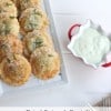 Fried Spinach Ravioli with feta and basil dip @createdbydiane