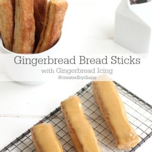 Gingerbread Bread Sticks with Gingerbread Icing @createdbydiane