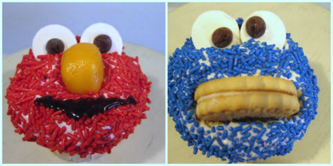 Elmo, Cookie Monster Cupcakes