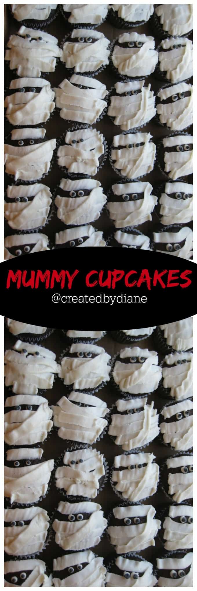 mummy cupcakes for Halloween @createdbydiane