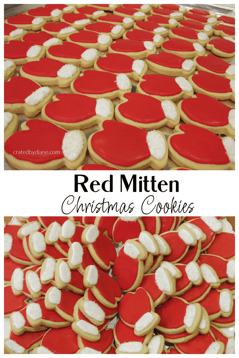 red mitten christmas cookies at createdbydiane