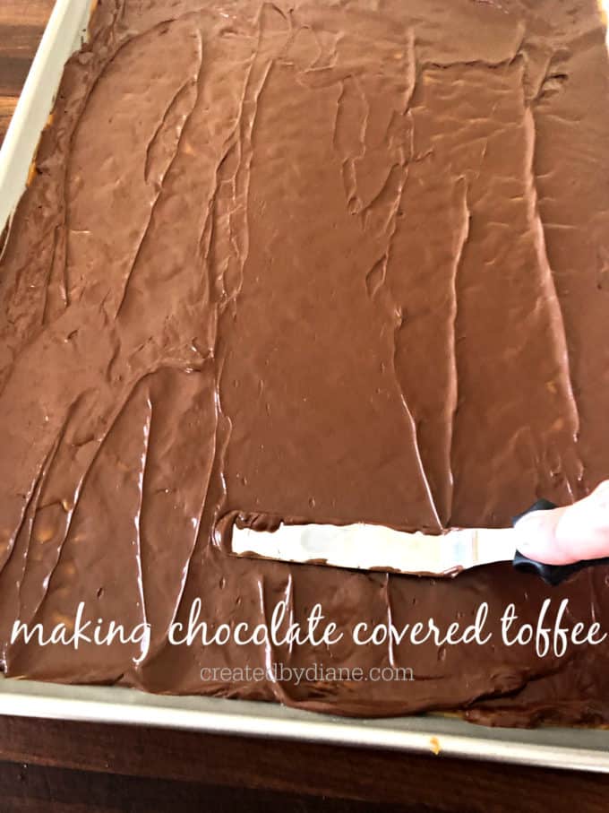 spreading chocolate with an offset spatula createdbydiane.com