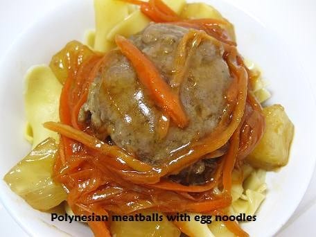 polynesian meatballs sweet and sour meatballs over egg noodles