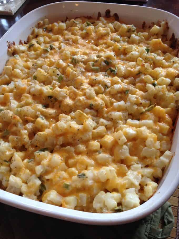 cheesy potato casserole "funeral potatoes" a must make potato dish www.createdbydiane.com