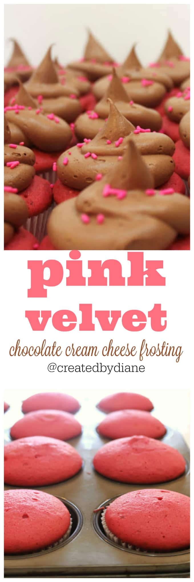 pink velvet cupcakes with cream cheese frosting @createdbydiane