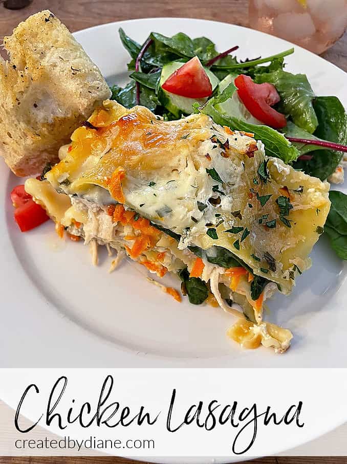 chicken lasagna recipe from createdbydiane.com