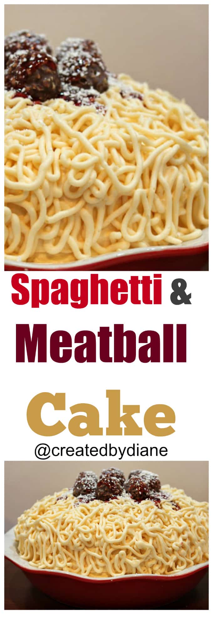 spaghetti and meatball cake @createdbydiane