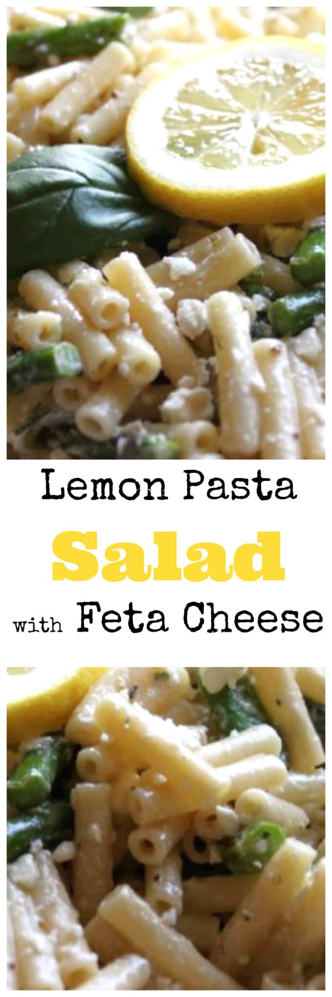 lemon pasta salad with feta cheese @createdbydiane