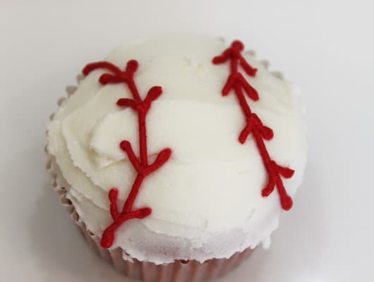 baseball cupcake