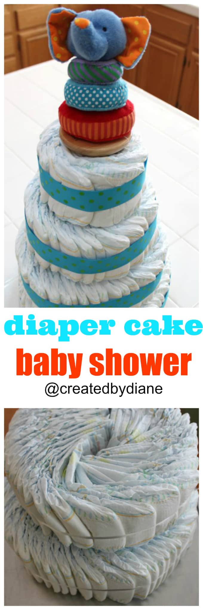 diaper cake for baby shower @createdbydiane