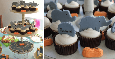 baby shower fondant topped cupcakes 