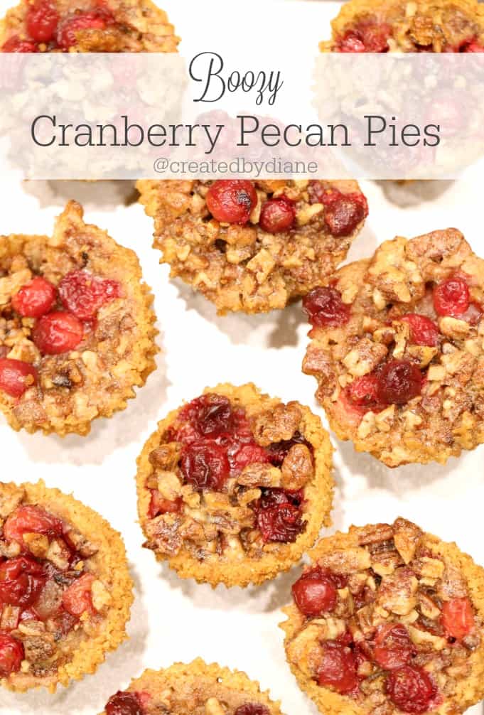 Boozy Cranberry Pecan Pies @createdbydiane