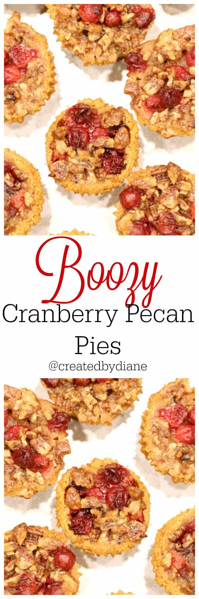 Boozy Cranberry Pecan Pies from @createdbydiane