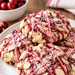 CRANBERRY ALMOND SCONES with fresh cranberries createdbydiane