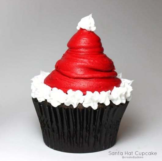 Santa Hat Cupcake @createdbydiane