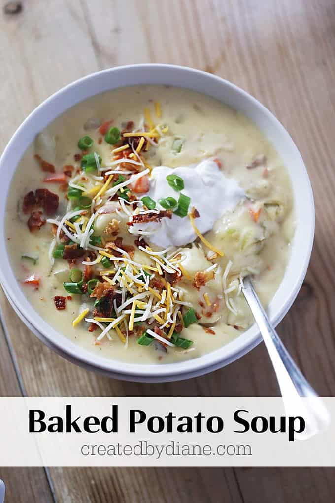 baked potato soup recipe from createdbydiane.com