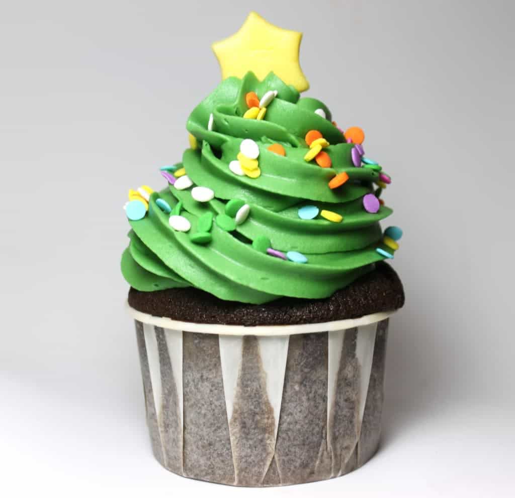 christmas tree cupcake