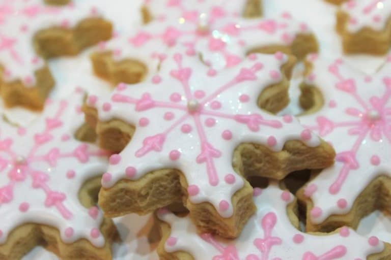 Pink Snowflake Cookies
