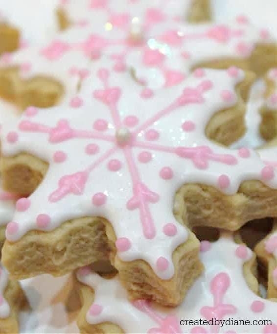 pink-snowflake-sugar-cookies createdbydiane.com