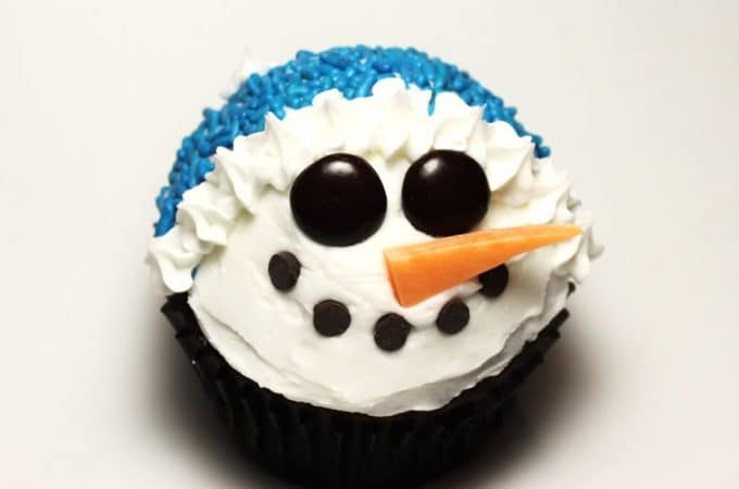 snowman cupcake