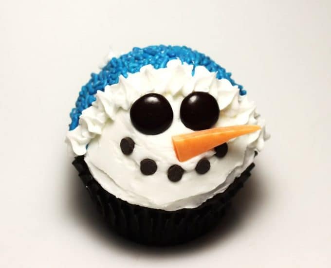 snowman cupcake