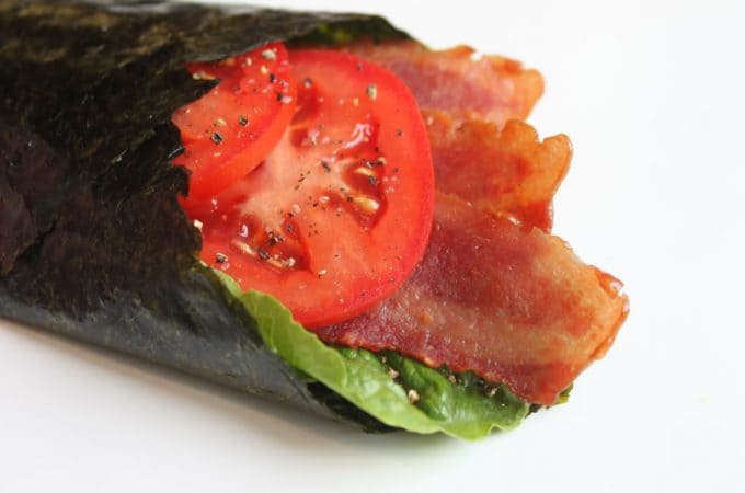 bacon, lettuce, tomato sushi