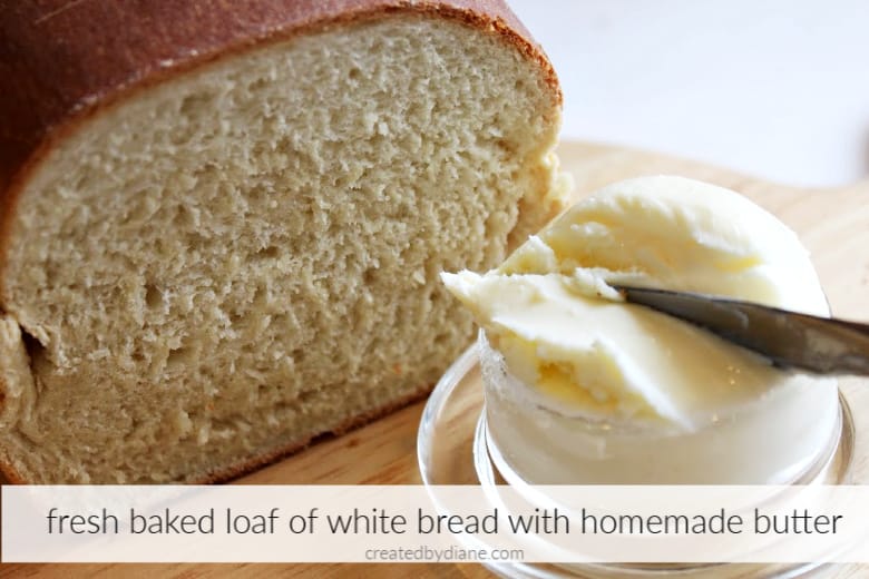 2 loaves of bread with homemade butter