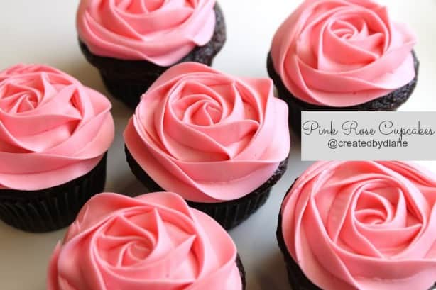 Pink Rose Cupcakes @createdbydiane