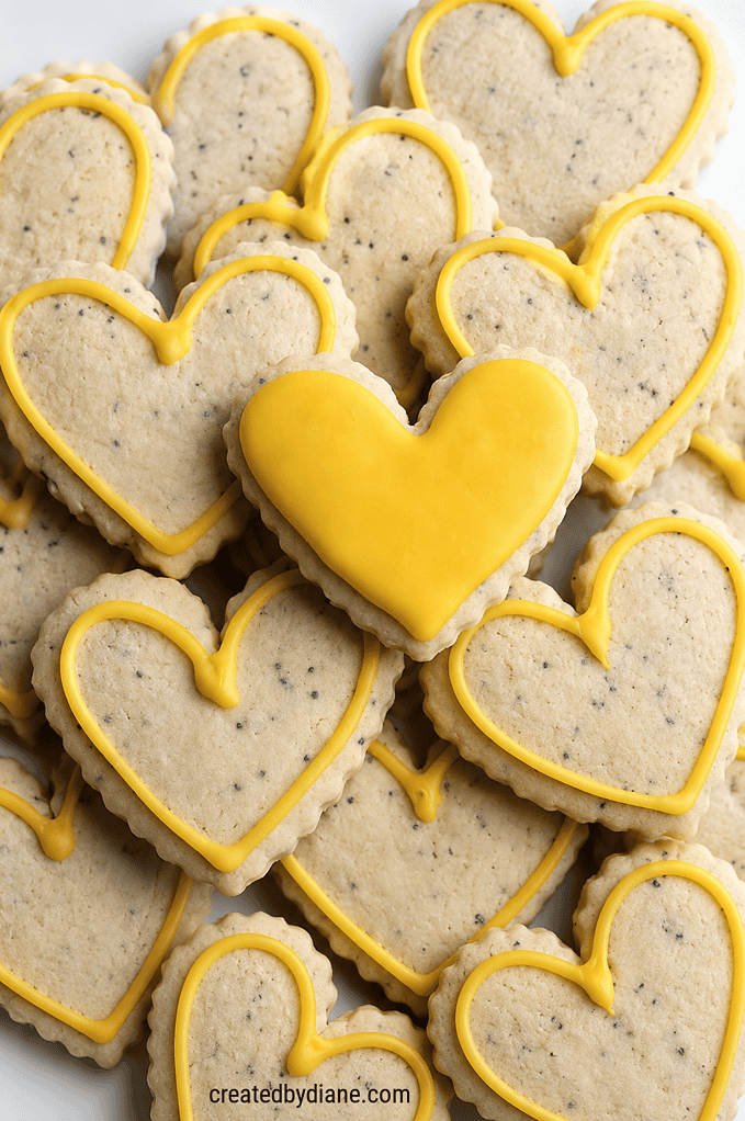 LEMON POPPY CUT OUT COOKIES WITH YELLOW GLAZE ICING recipes at createdbydiane