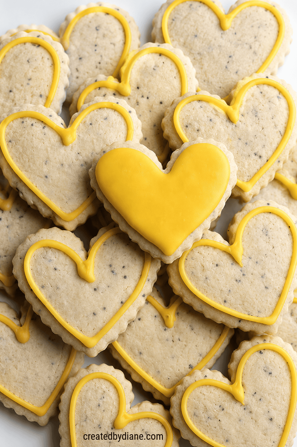 LEMON POPPY CUT OUT COOKIES WITH YELLOW GLAZE ICING recipes at createdbydiane