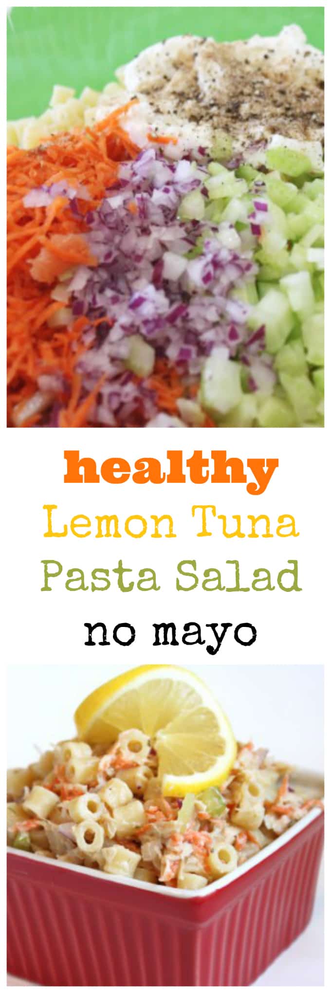 healthy lemon tuna pasta salad with no mayo @createdbydiane