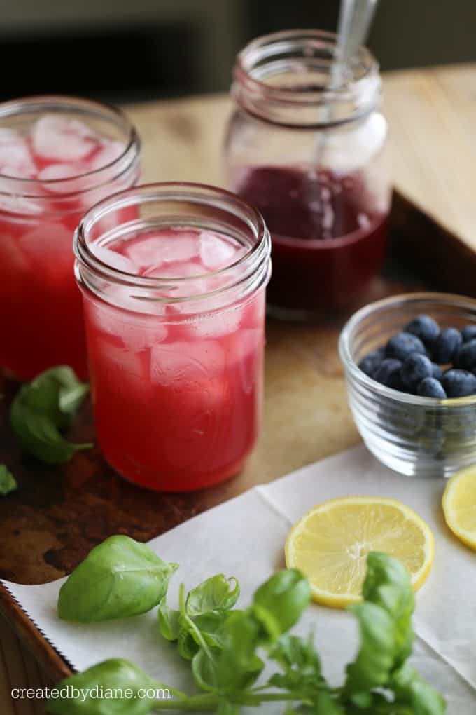 how to make blueberry basil lemonade recipe createdbydiane.com