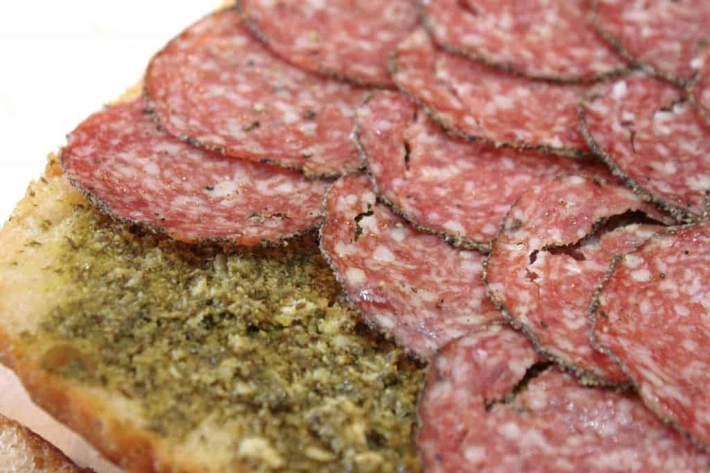 Peppered Salami Pressed Sandwich Created by Diane