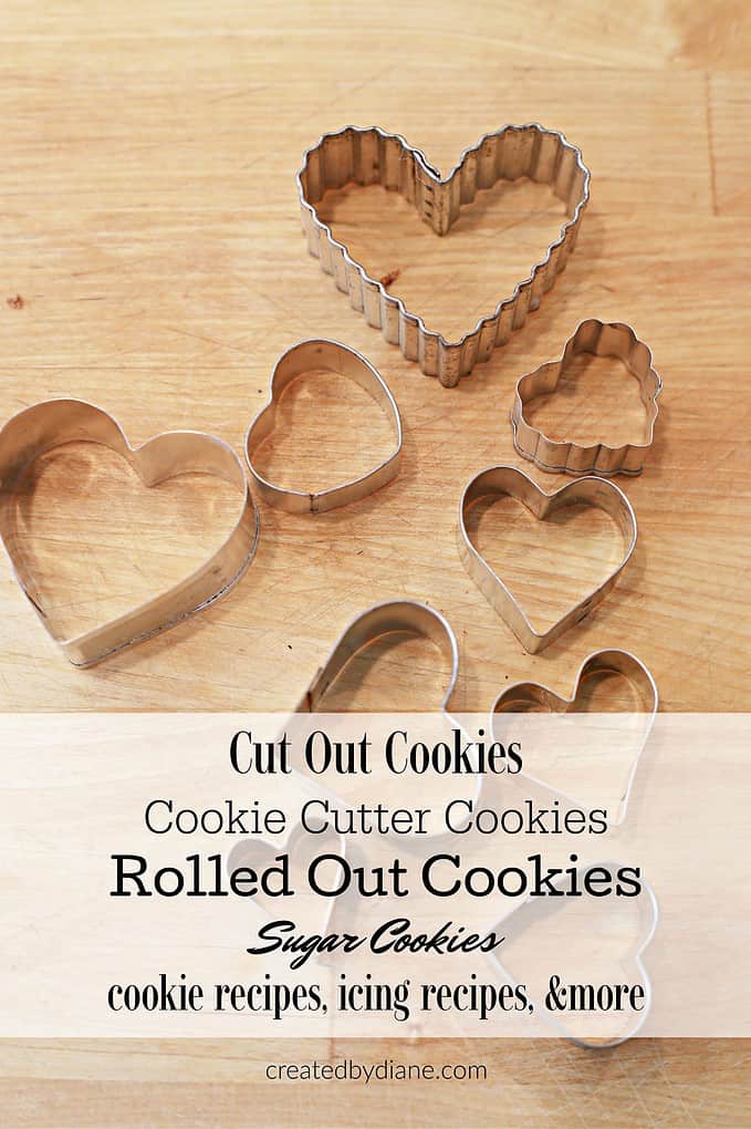 cut out cookies, rolled out cookies, cookie cutter cookies, sugar cookies recipe and more createdbydiane.com