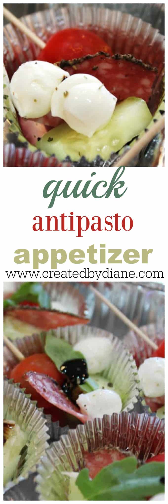 quick antipasto appetizer www.createdbydiane.com party food,