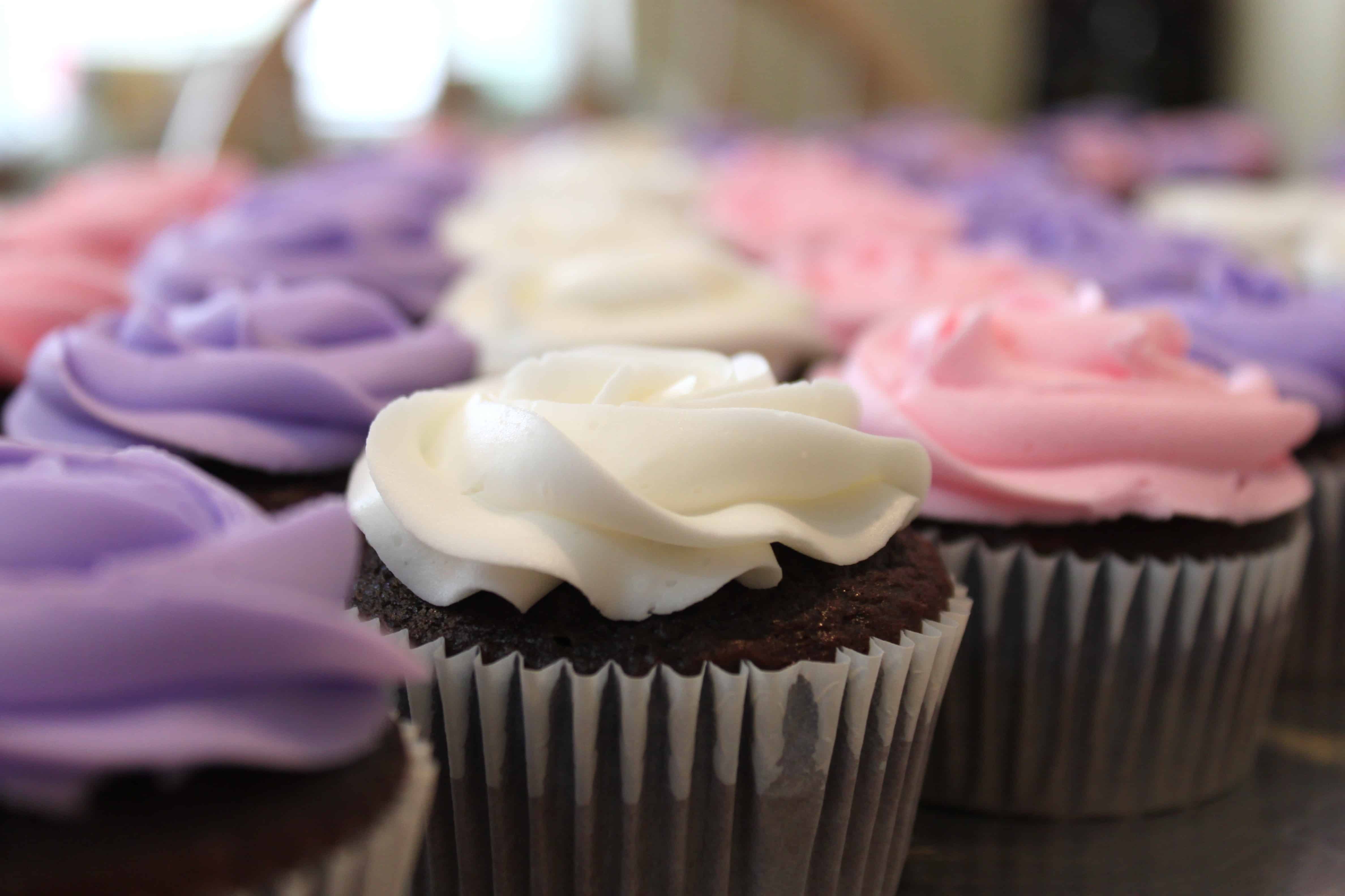 Purple, Pink and White Cupcake Roses