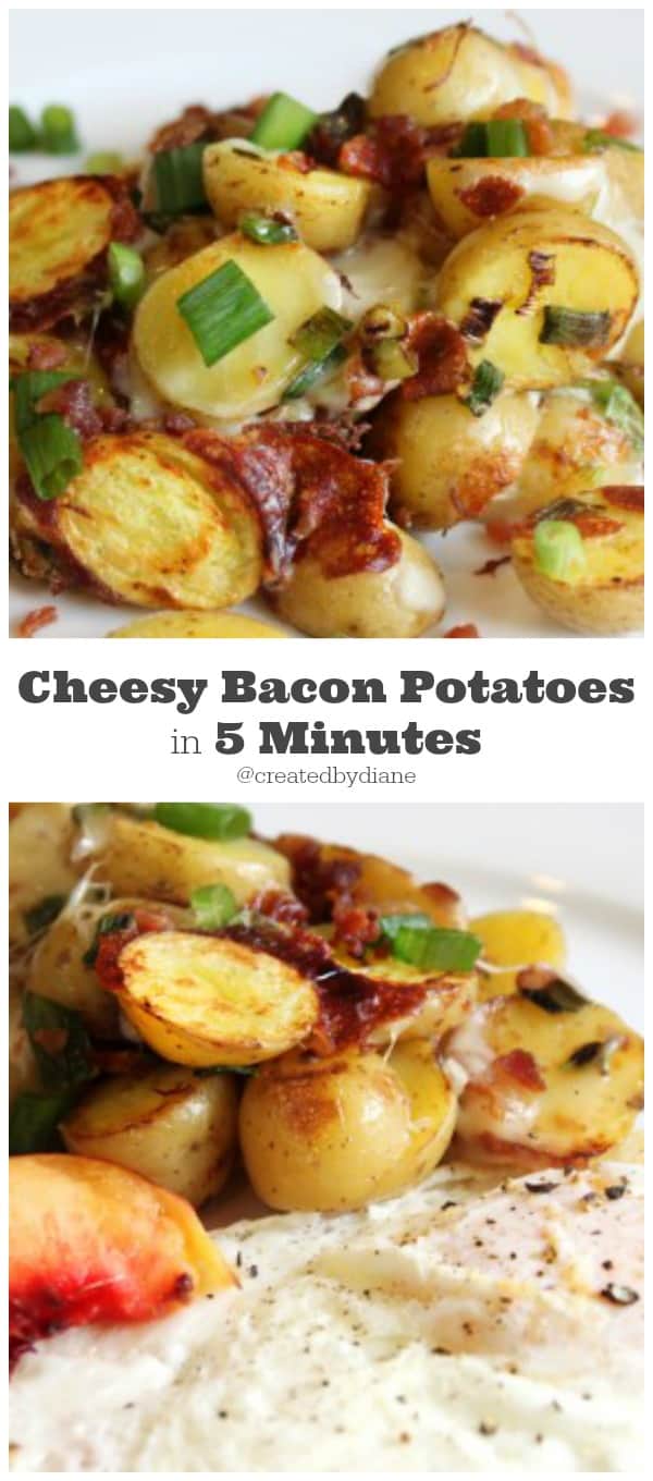 Cheesy Bacon Potatoes in 5 minutes @createdbydiane