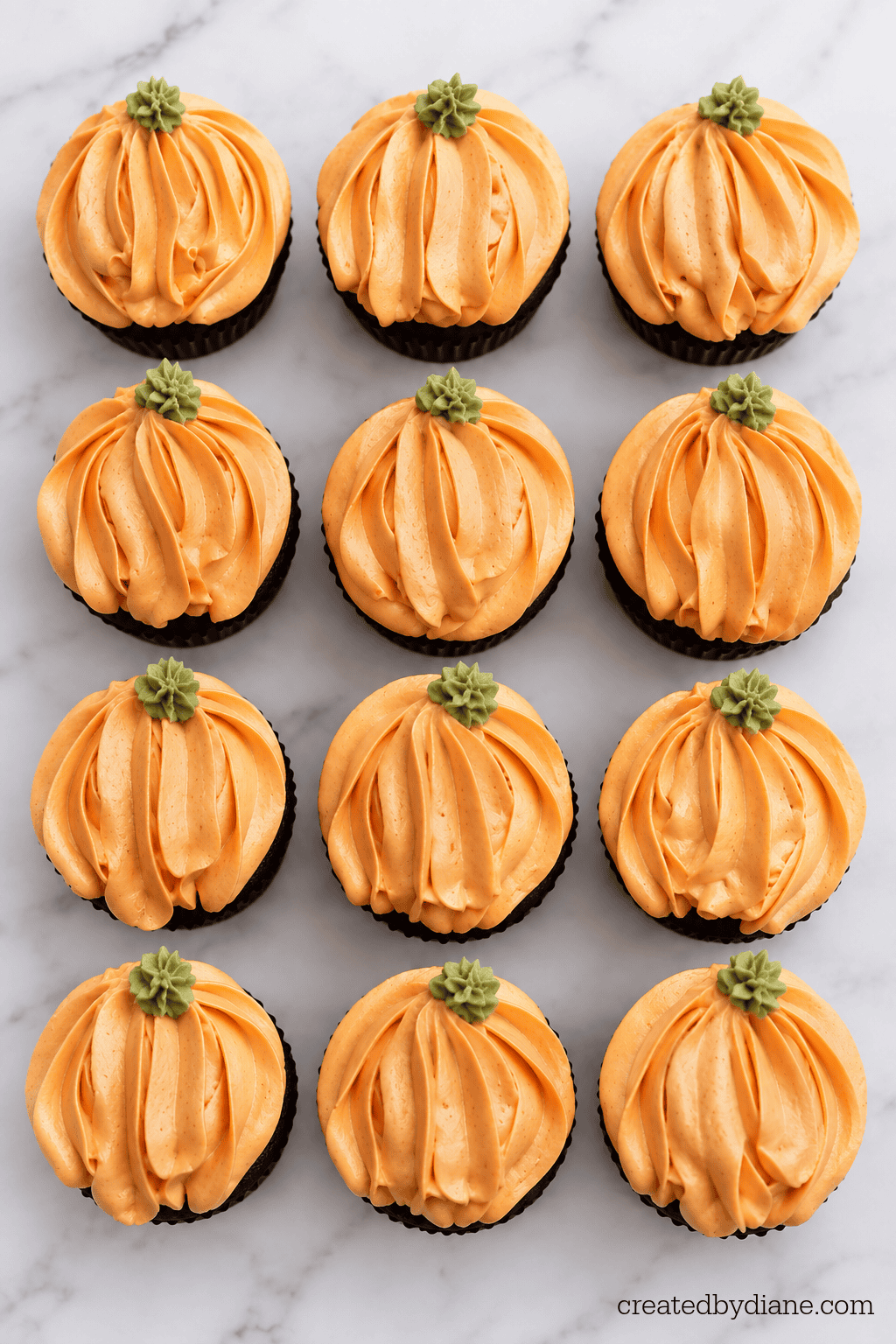 Chocolate Pumpkin Cupcakes with Pumpkin Cream Cheese Frosting createdbydiane