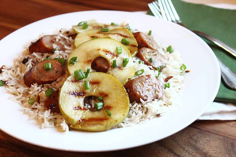 Grilled Chicken Apple Sausage Dinner in 30 minutes