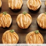 Pumpkin Chocolate Cupcakes with Pumpkin Cream Cheese Frosting @createdbydiane